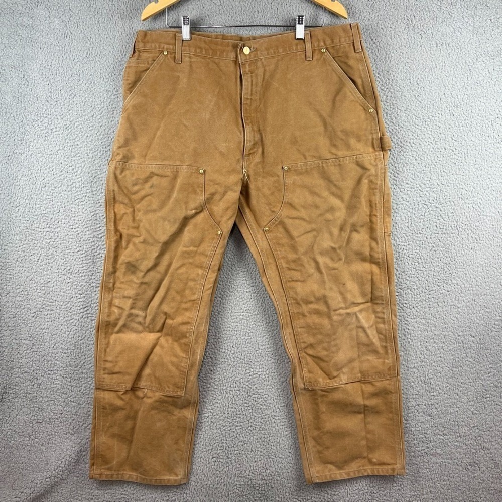 Vintage Carhartt B01 BRN Double Knee Carpenter‎ Pants Size 42x30 (M: 40x30) USA